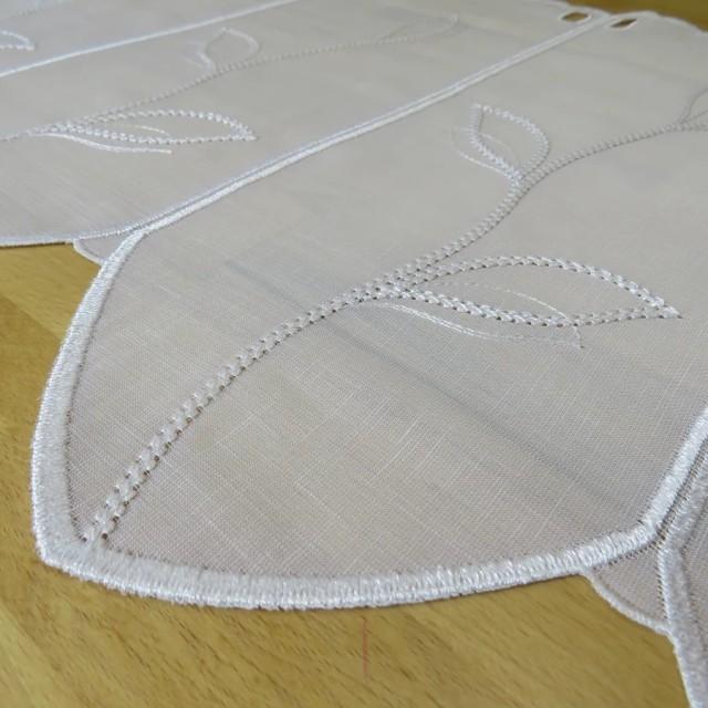 Firana zazdrostka biała gałązki 149 – Do kuchni – zdjęcie 3