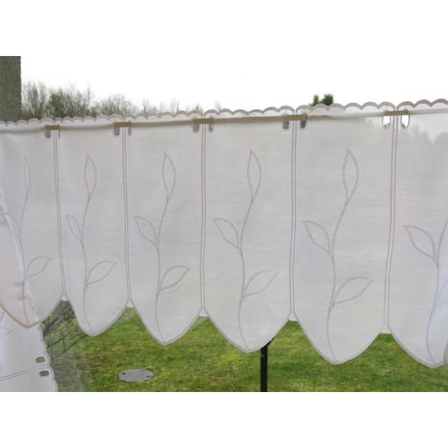Firana zazdrostka biała gałązki 149 – Do kuchni – zdjęcie 5