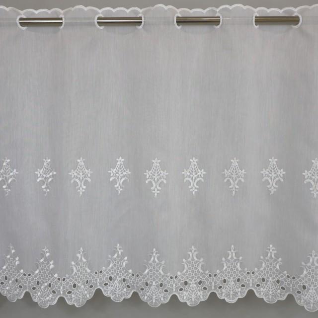 Firana biała zazdrostka do kuchni z haftem 158 – Do kuchni – zdjęcie 1