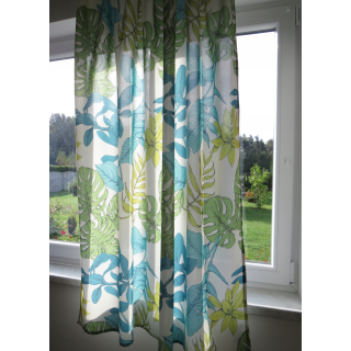 Zasłona liście monstera jasno szara 162 – Zasłony – zdjęcie 4