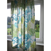 Zasłona liście monstera jasno szara 162 – Zasłony – zdjęcie 4