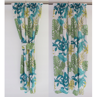 Zasłona liście monstera jasno szara 162 – Zasłony – zdjęcie 2