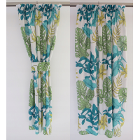 Zasłona liście monstera jasno szara 162 – Zasłony – zdjęcie 2