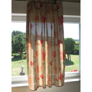 Zasłona beżowa w kwiaty 163 – Zasłony – zdjęcie 2