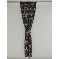 Zasłona kwiaty liście czarna 164 – Zasłony – zdjęcie 4