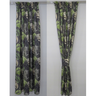 Zasłona palmy ciemno szara styl skandynawski 166 – Zasłony – zdjęcie 2